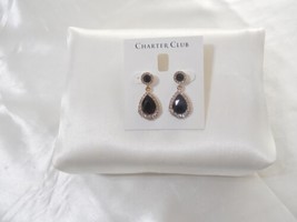 Charter Club 1-3/8&#39; Gold-Tone Pave Jet Drop Earrings D145 $24 - £10.39 GBP