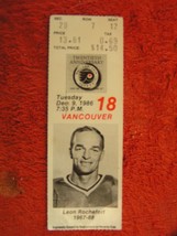 NHL Philadelphia Flyers Vs Vancouver 12/9/ 1986 Leon Rochefort Ticket Stub - £3.07 GBP