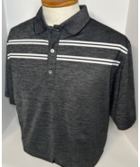 Footjoy Mens Golf Polo Shirt Size Large Short Sleeve Gray Striped Elcona... - $32.31 CAD