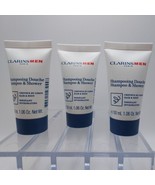 LOT OF 3 Clarins Men Shampoo &amp; Shower Hair Body 1.06oz ea Sealed - $16.23 CAD