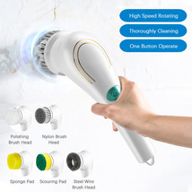 5In1 Electric Spin Scrubber Cordless Cleaning Brush Rotating For Bathroom - $26.99