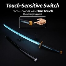 41" Rechargeable LED Glowing Anime Muichiro Cosplay Nichirin Katana Demon Sword  image 3