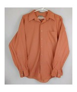 Van Heusen Fitted Wrinkle Free Satin Striped Orange Shirt Size 16 1/2 Large - $20.28 CAD