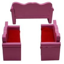 Lot/7 Kid Kraft Wood Dollhouse Furniture Couch Lamp++ And Plastic Tub READ** - £15.43 GBP