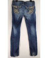 Ana Jeans Womens 30/10 Blue Denim Straight Distressed Frayed Mom Core Pants - £25.37 GBP