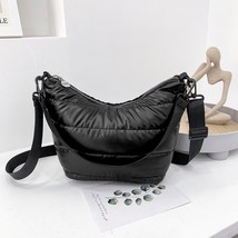 Casual Nylon Shoulder Bag Designer Cotton Women Handbag Quilted Bucket Crossbody - £20.66 GBP
