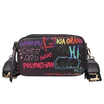 Letter Graffiti PU Leather Small Crossbody Bags Women Fashion Shoulder Bag Luxur - £28.29 GBP