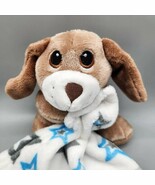 Little Beginnings  Adorable Puppy Dog Lovey Plush Tan White Blue Stars Toy - $206.90 MXN