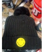 Smiley Beanie Winter Hat Adult Size (Black) - £11.97 GBP