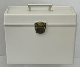 Vintage Ballonoff PORTA FILE Plastic Storage Box Case Cream NO KEY 12.5x... - $10.98