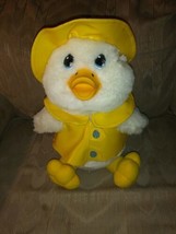 Main Joy Limited VTG Easter Plush Chick Duck 13&quot; Raincoat Hat Easter Egg Buttons - £55.38 GBP