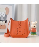 women's bag Original calfskin shoulder strap handbag orange  Evelynebag ... - $105.00