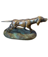 VTG Bronze Metal Hunting Dog Hound Sculpture Statue Figure on Copper Bas... - $1,354.03 CAD