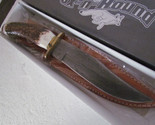 Fox-N-Hound FH-605 Damascus Blade with Stag Handle and Leather Sheath 5.5&quot; - £35.65 GBP