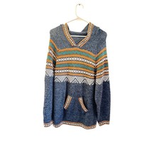 Handmade Artisan Charcoal Embroidered Hoodie Sweater Boho Festival - $48.51