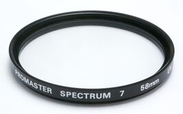 PROMASTER 7 58MM UV ULTRA VIOLET PHOTOGRAPHY GLASS FILTER JAPAN - $10.88