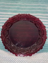 Avon Cape Cod Ruby Red Glass 7 1/2&quot; Salad / Desert Plate - £9.66 GBP
