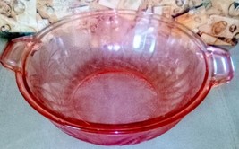 Vintage Pink Depression Glass Serving Bowl With Handles - £12.98 GBP