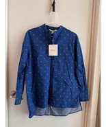 NWT Diane von Furstenberg Blue Print Pattern Button Up Shirt Size P - $57.82