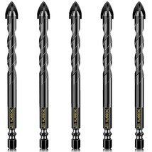 5 Pcs 1/2&quot; Masonry Concrete Drill Bit Set For Tile Brick Glass Plastic, 12Mm - £28.39 GBP