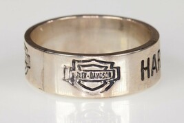 Modern Harley Davidson Sterlingsilber Ehering Größe 12 - $119.79