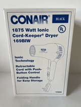 CONAIR Hairdryer, Handheld, Black, 1875 Watts, Ion 169BIW - £31.20 GBP