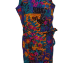 Vintage Hilo Hattie Hawaiian Sarong Wrap Dress Tropical Black Cat Sz M - $29.65