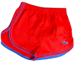 Lacoste Izod Shorts Boys Summer Deadstock Running Red Blue Trim 12 New Vintage - £23.65 GBP