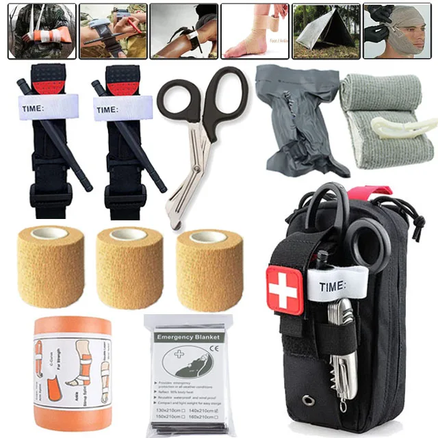 Tactical Survival First Aid Kit Molle Outdoor Gear Emergency Kits Trauma Bag - £26.44 GBP+
