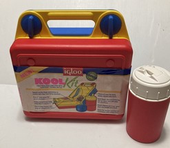 Vintage Igloo Lunch Box Kool Kit Case Blue Red Yellow 1990s Nostalgia Never Used - £19.78 GBP