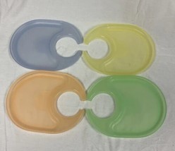 4 Tupperware 4516A Impressions Pastel Colored Snackatizer Snack Plate - £7.49 GBP