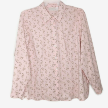 Elisabeth By Liz Claiborne Womens Size 20 Blouse  Button Front Long Sleeve Pink - £10.99 GBP
