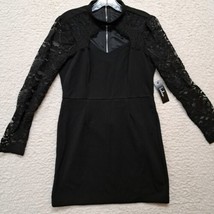 Lulus Lace Sleeve Dress Mini NWT Medium Black  - £26.12 GBP