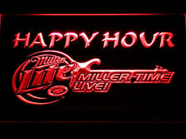Miller Lite Miller Time Live Happy Hour Illuminated Led Neon Sign Home Decor - £20.77 GBP+