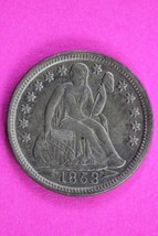 High Grade 1853 P Seated Liberty Dime Exact Silver Coin Shown Semi Key Date 272 - $135.83