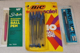 Lot of 3 Vintage NOS Packages Scripto Paper Mate Ballpoint Pens - £11.14 GBP