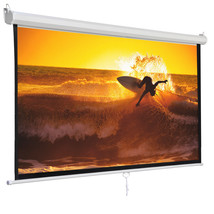 119&quot; 1:1 Projection Projector Screen Home Hd Movie Matte White Manual Pu... - $100.99