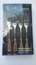 St.James Cutlery Bristol 4pcs. Steak Fork Set Quality Stainless Steel New - $368.88 MXN