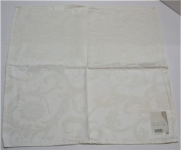 (4) Royal Scroll Cotton Blend Napkins Ivory Damask 20" X 20" Square New Home - $19.98