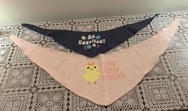 2 Easter Dog Bandanas Pink Cute Chick Large Extra Large  Navy Blue Eggs XS Small - £9.54 GBP