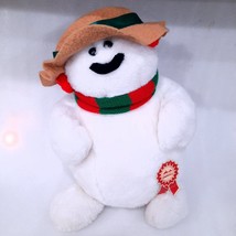 Vintage Animal Fair Plush Frosty the Snowman Christmas red green scarf brown hat - £12.76 GBP