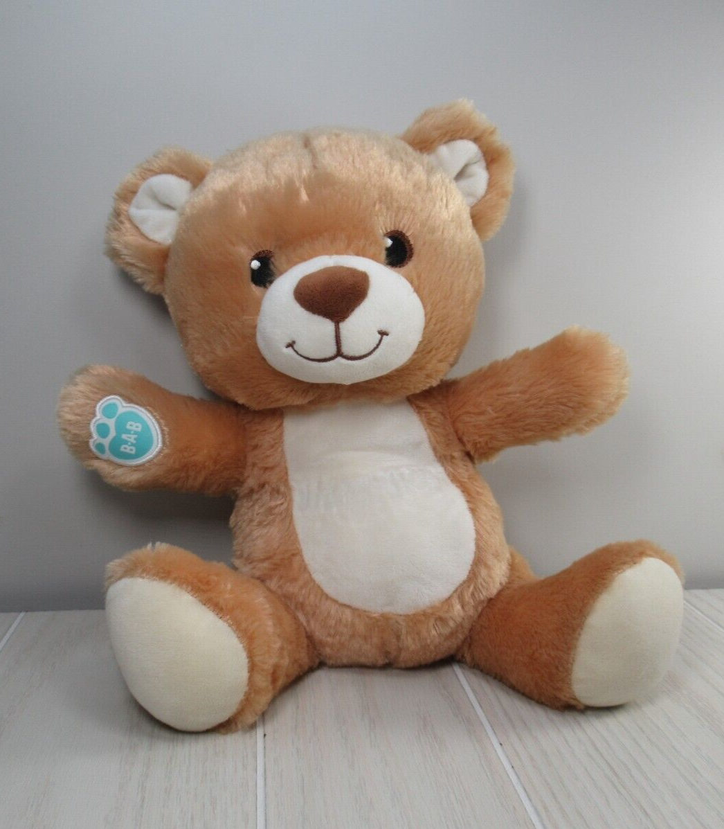 Primary image for Build a Bear Plush teddy Tan brown cream  beige blue BAB pawprint stitched eyes