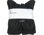 Nike Everyday Plus Dri-Fit Crew Socks Black 6 Pack Womens 6-10 / Youth 5... - $26.99