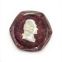 Crystal Faceted Thomas Jefferson Paperweight Sulphide Glass - $29.65