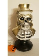 Halloween 11&quot; Skeleton Man Statue Bust Figure - Lights Up - $29.99