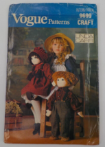 VOGUE CRAFT PATTERN #9699 BOY &amp; GIRL 22&quot; DOLLS &amp; CLOTHES DRESS BONNET UN... - $9.99