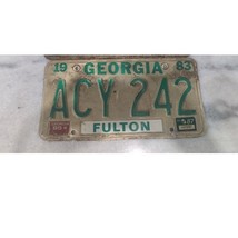 Vintage 1983 Georgia Fulton County License Plate ACY 242, Expired - €6,01 EUR