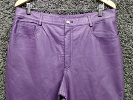 Newport News Purple Leather Pants Women Plus 18 Nylon Lined Easy Style H... - £44.40 GBP