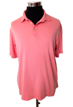Jamaica Jaxx Polo Shirt Men&#39;s Size  Large Casual Activewear Coral Striped Knit - £12.46 GBP