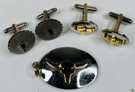 Longhorn Cuff Links &amp; Keychain cufflinks with blue jewel - $236.26 MXN